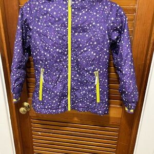 Lands' End Kids Purple Star Jacket with Yellow Lining